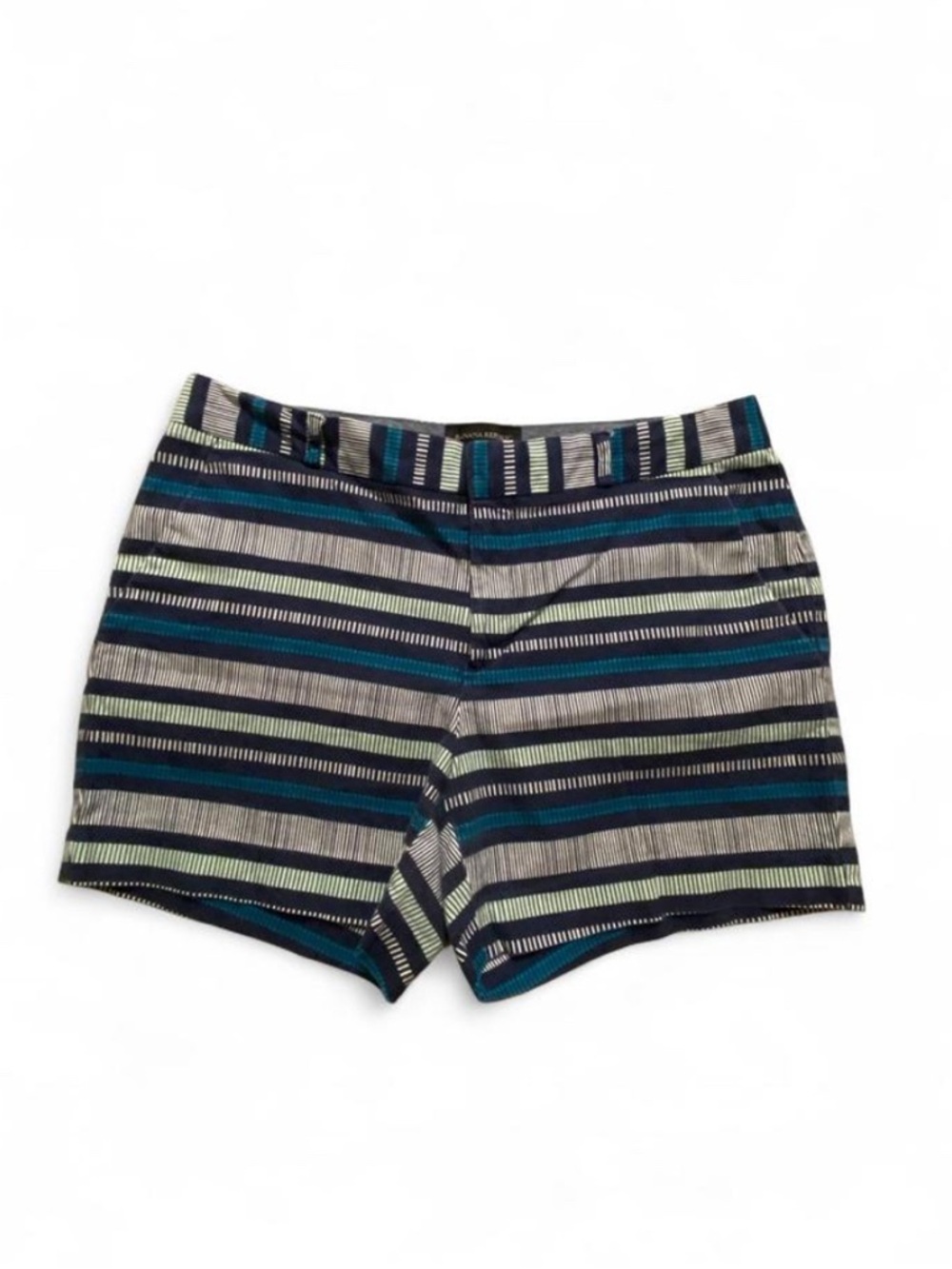 Banana Republic Striped Flat-Front Shorts in Blue and Gray